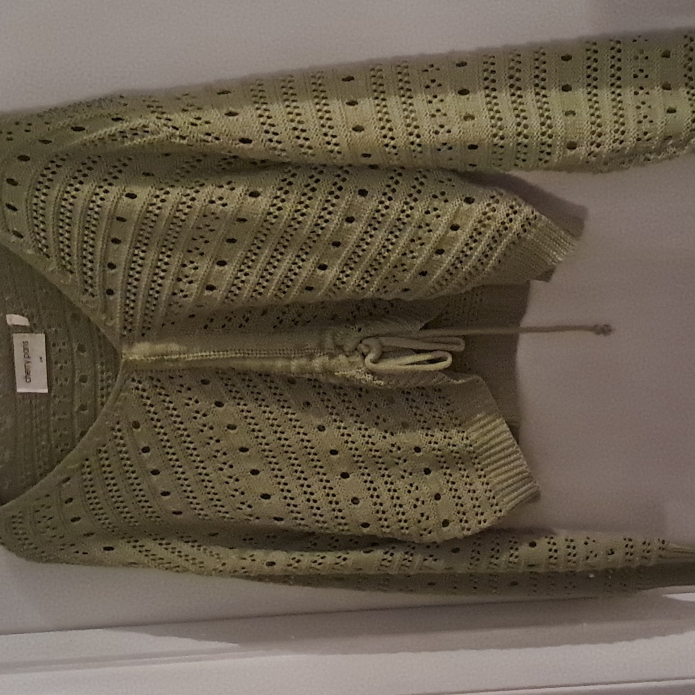 Olive Green Crochet Drawstring Crop Top